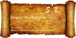 Seger Krisztina névjegykártya